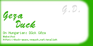 geza duck business card